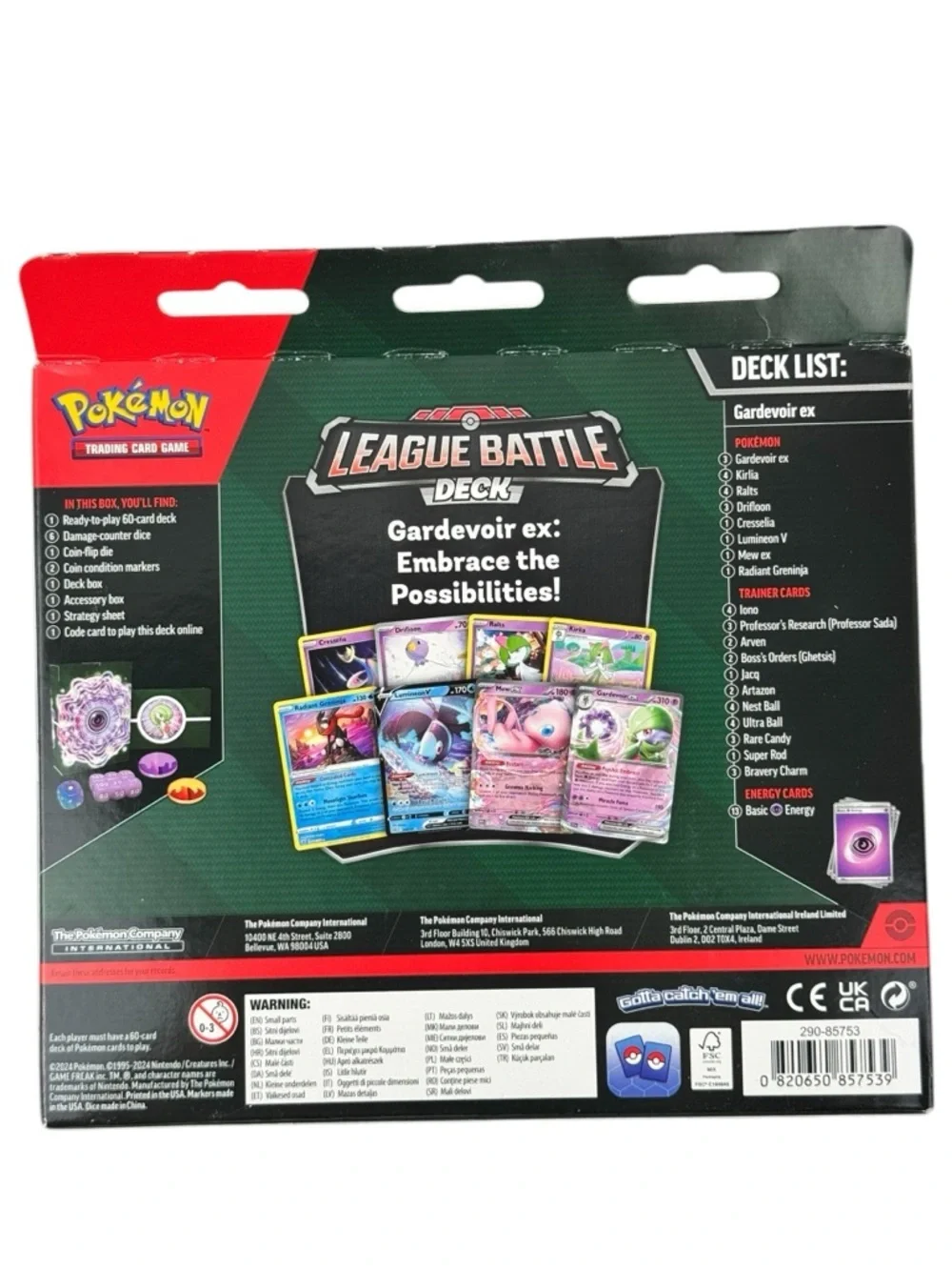 Pokémon TCG Gardevoir ex League Battle Deck Sealed Competitive Deck New